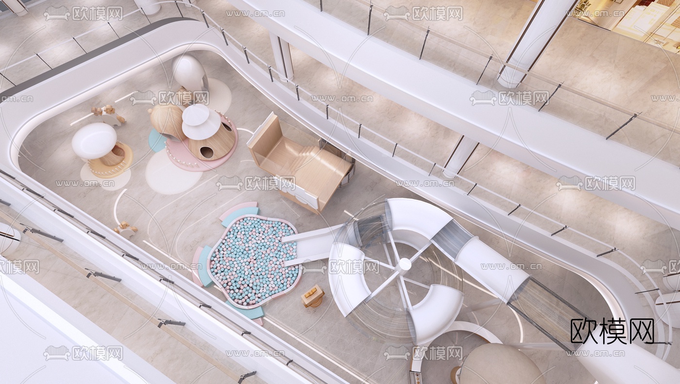 现代商场儿童区3d模型