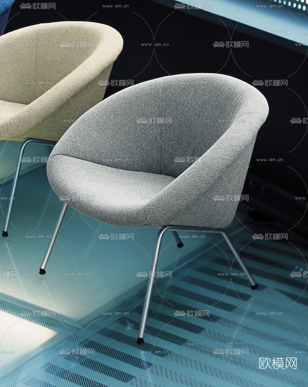 现代布艺休闲椅3D模型