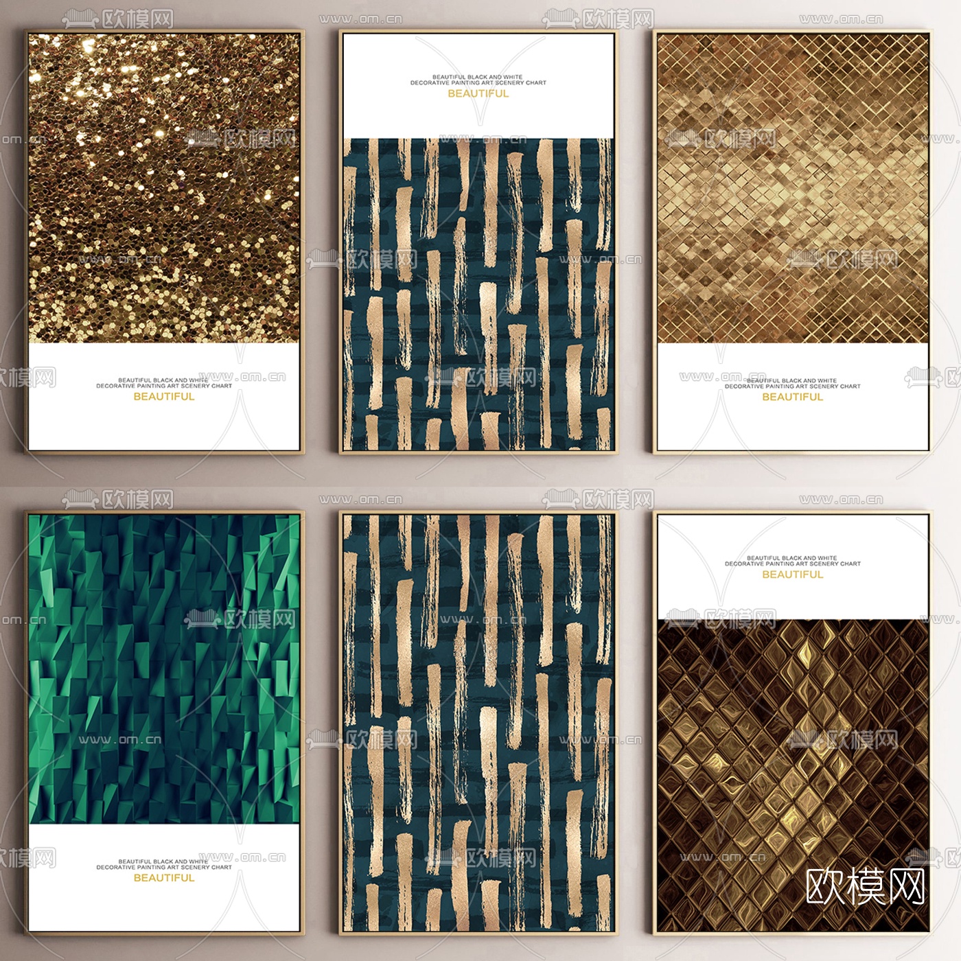 后现代晶瓷装饰画3d模型下载