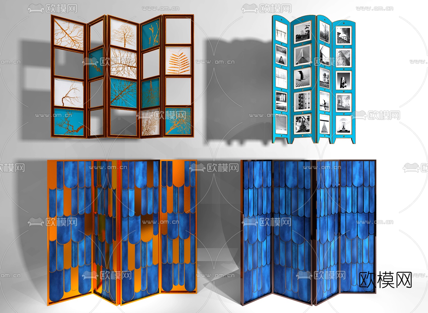 后现代屏风隔断3d模型下载（渲染图1）