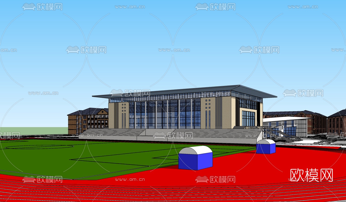 欧式教学楼su模型下载（渲染图3）