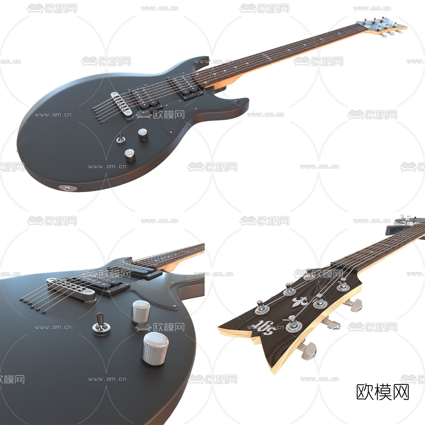 现代电吉他3d模型下载