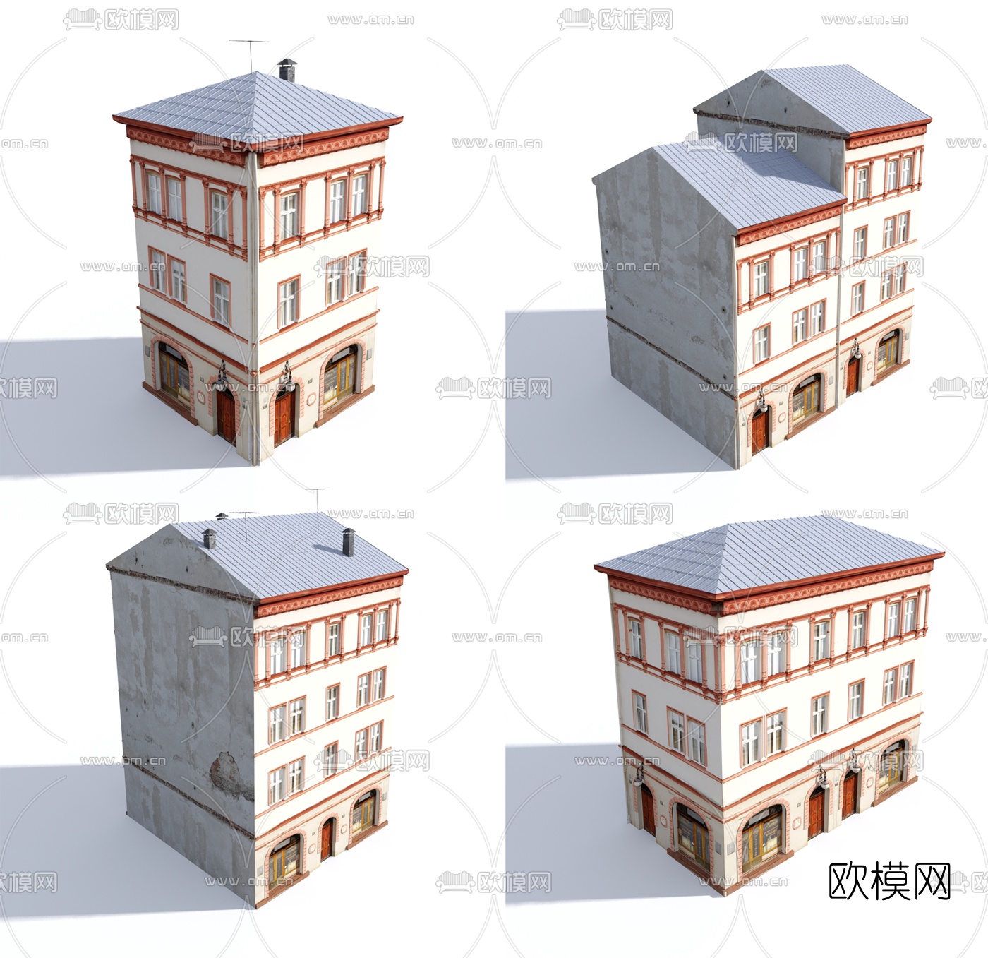 欧式住宅建筑外观3d模型下载（渲染图2）