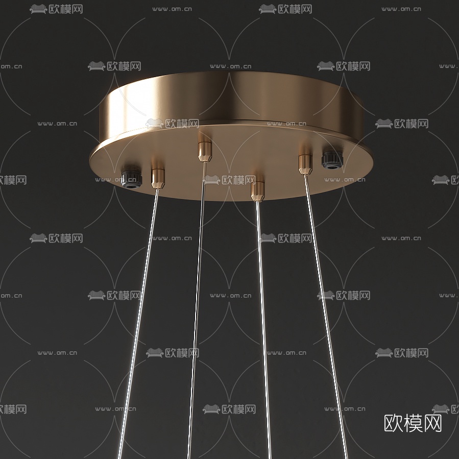 现代轻奢水晶吊灯3d模型下载（渲染图2）