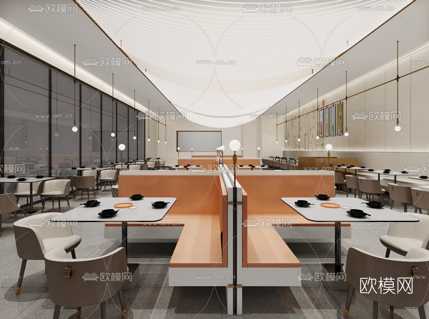 现代米线店快餐店3d模型