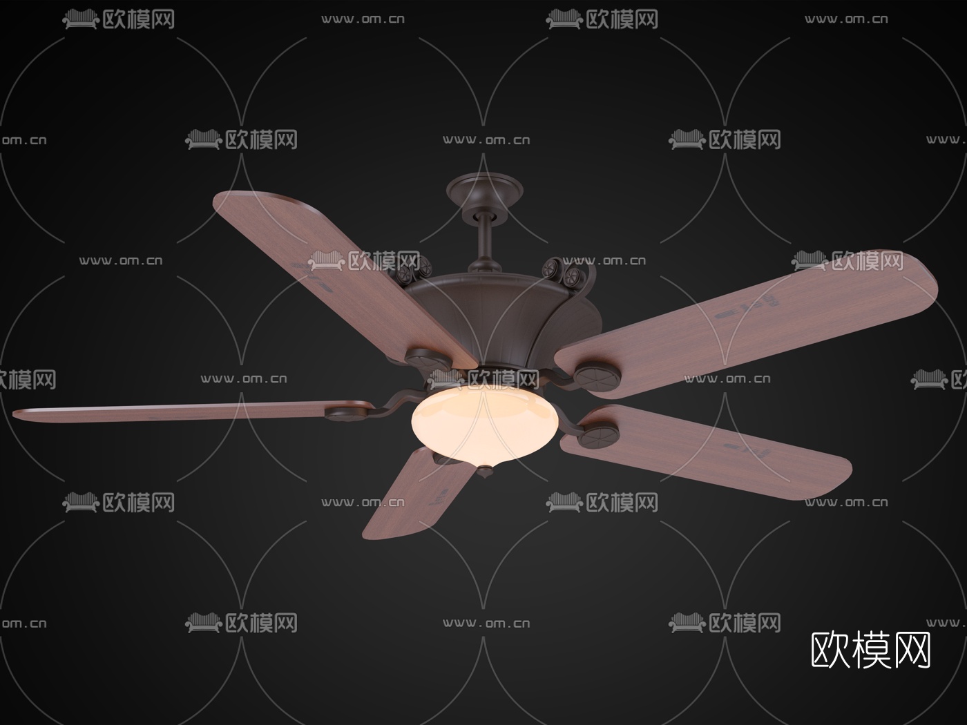 欧式吊扇灯风风扇灯3d模型