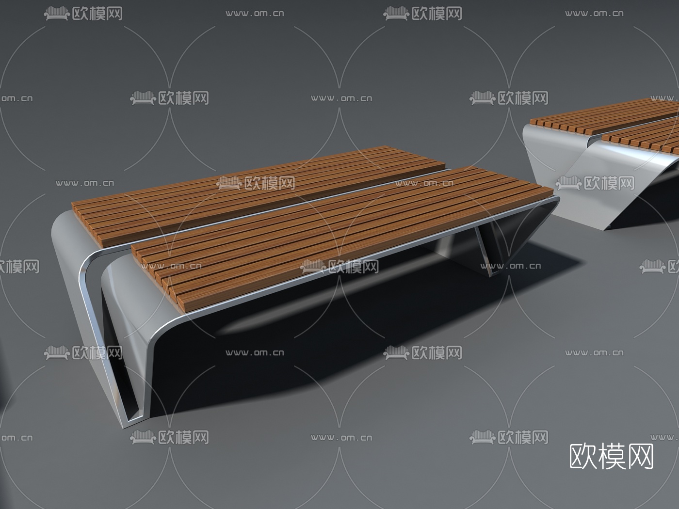现代公用椅公园椅3d模型