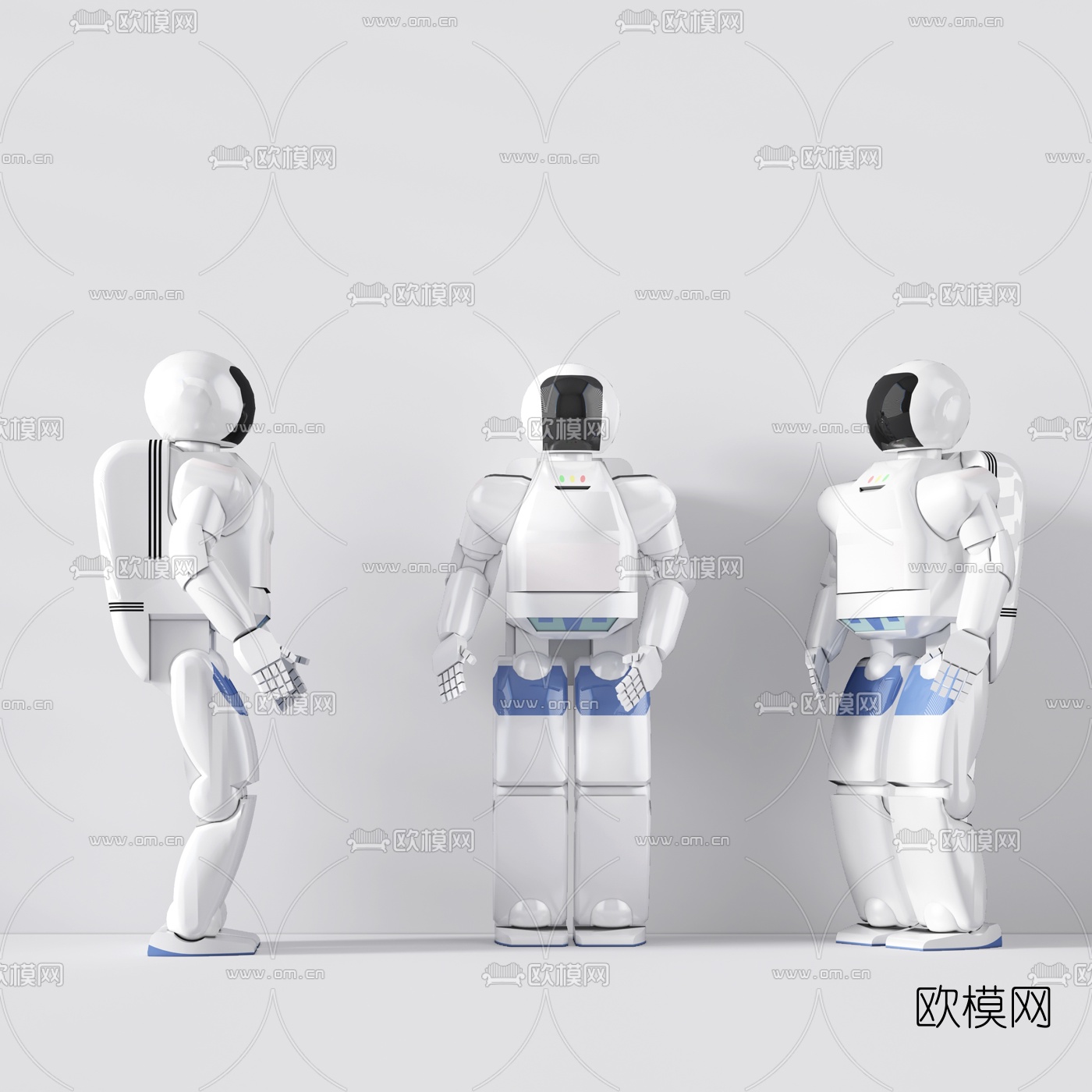 现代人工智能机器人3d模型下载