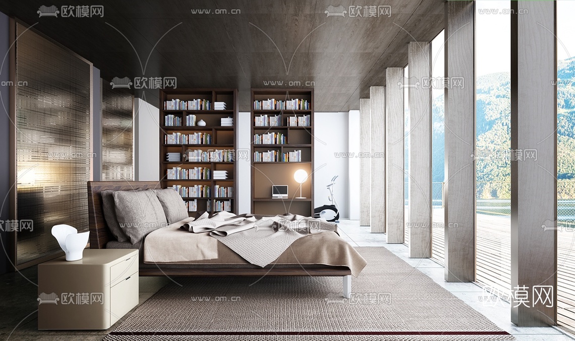 意大利ALF DAFRÈ品牌  现代卧室双人床3D模型