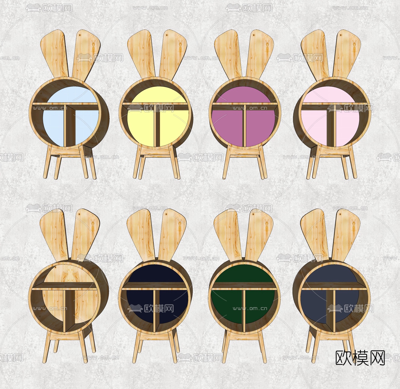 现代儿童装饰柜组合su模型下载