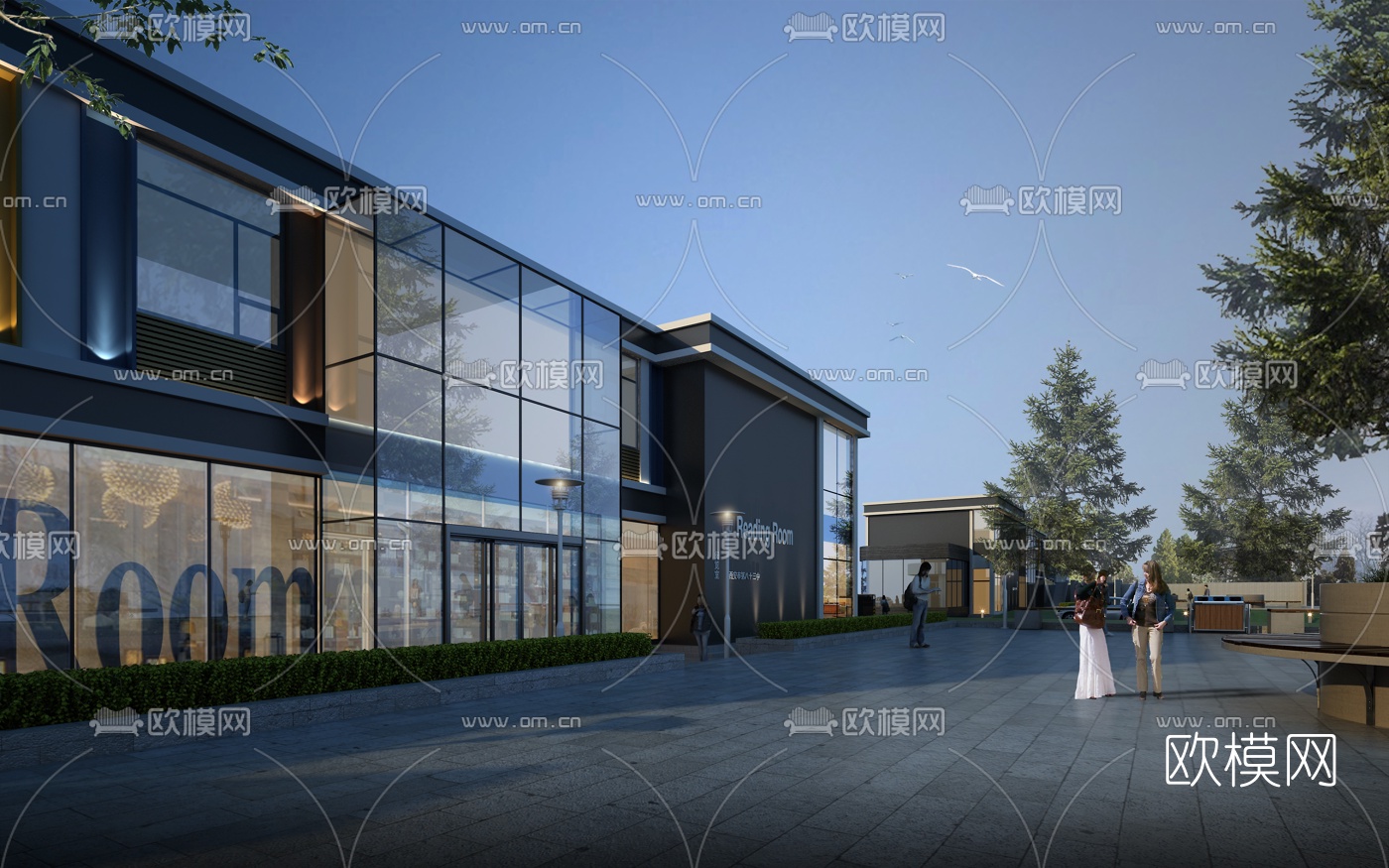 现代学校大门3d模型