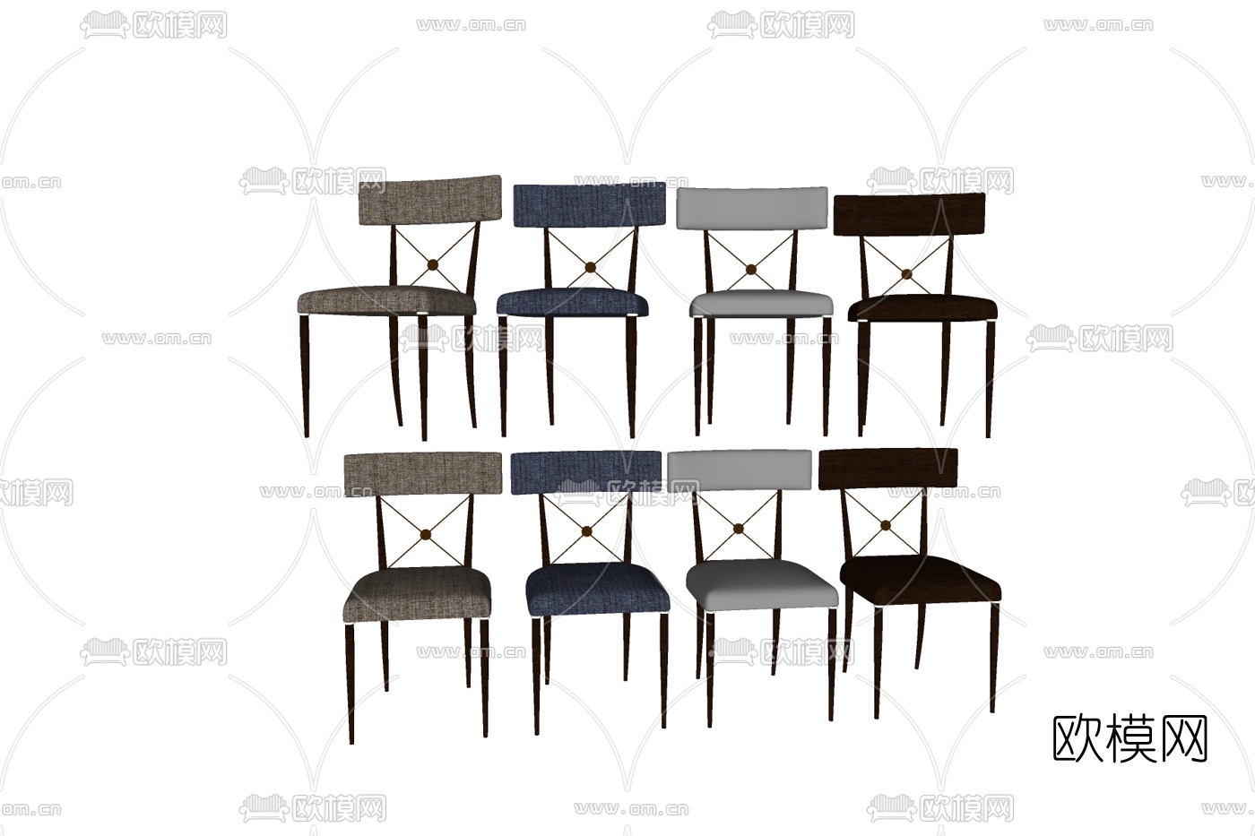 现代布艺休闲椅su模型下载