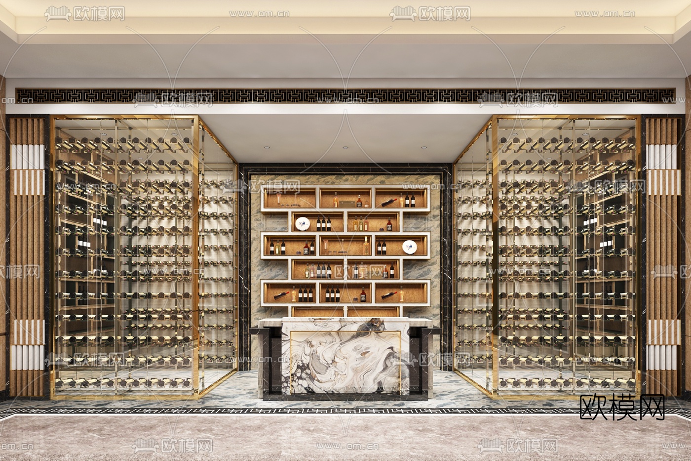 现代红酒专柜专卖店3D模型