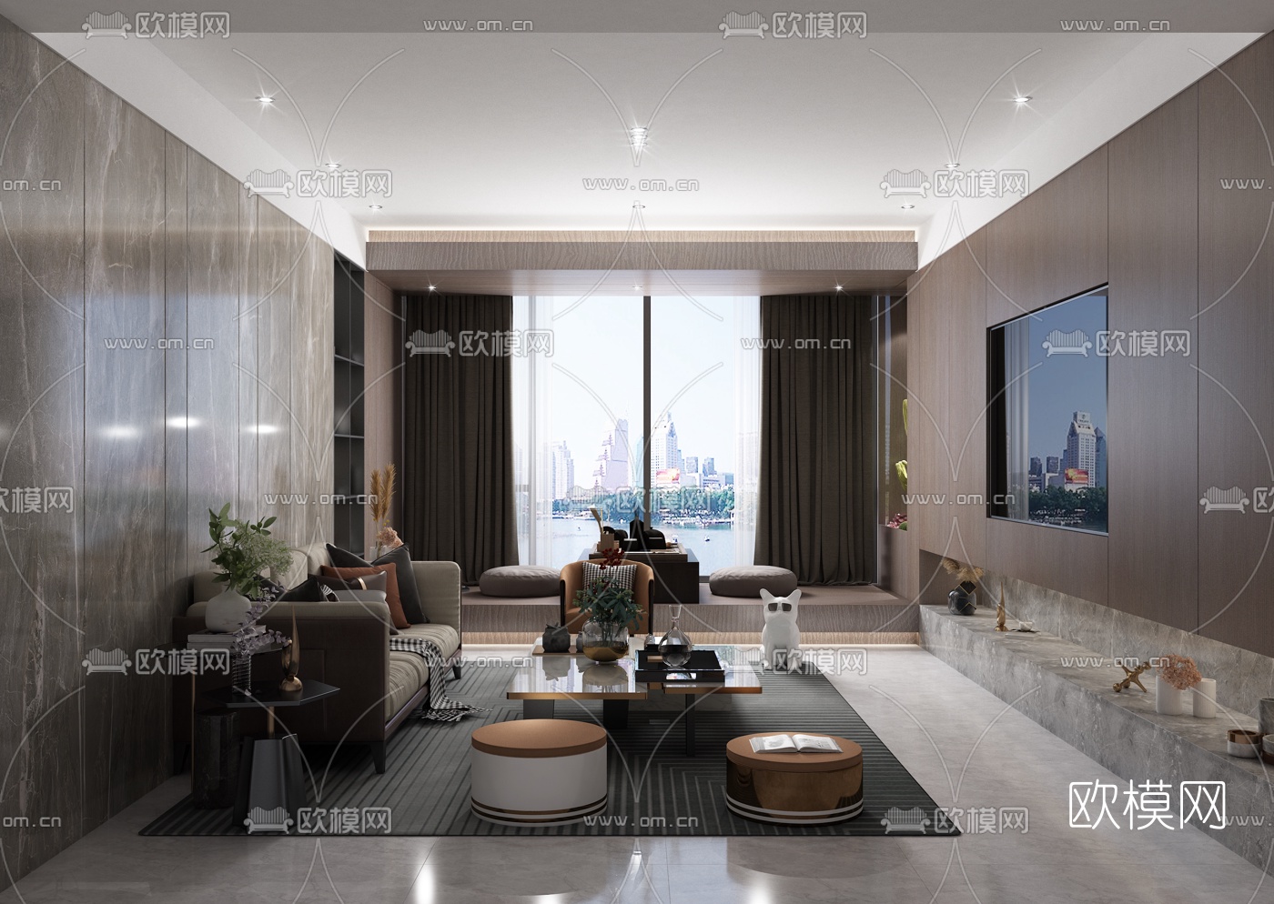 后现代客厅3d模型