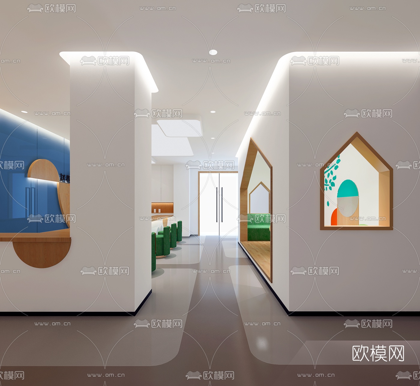 现代计划免疫中心大厅3d模型