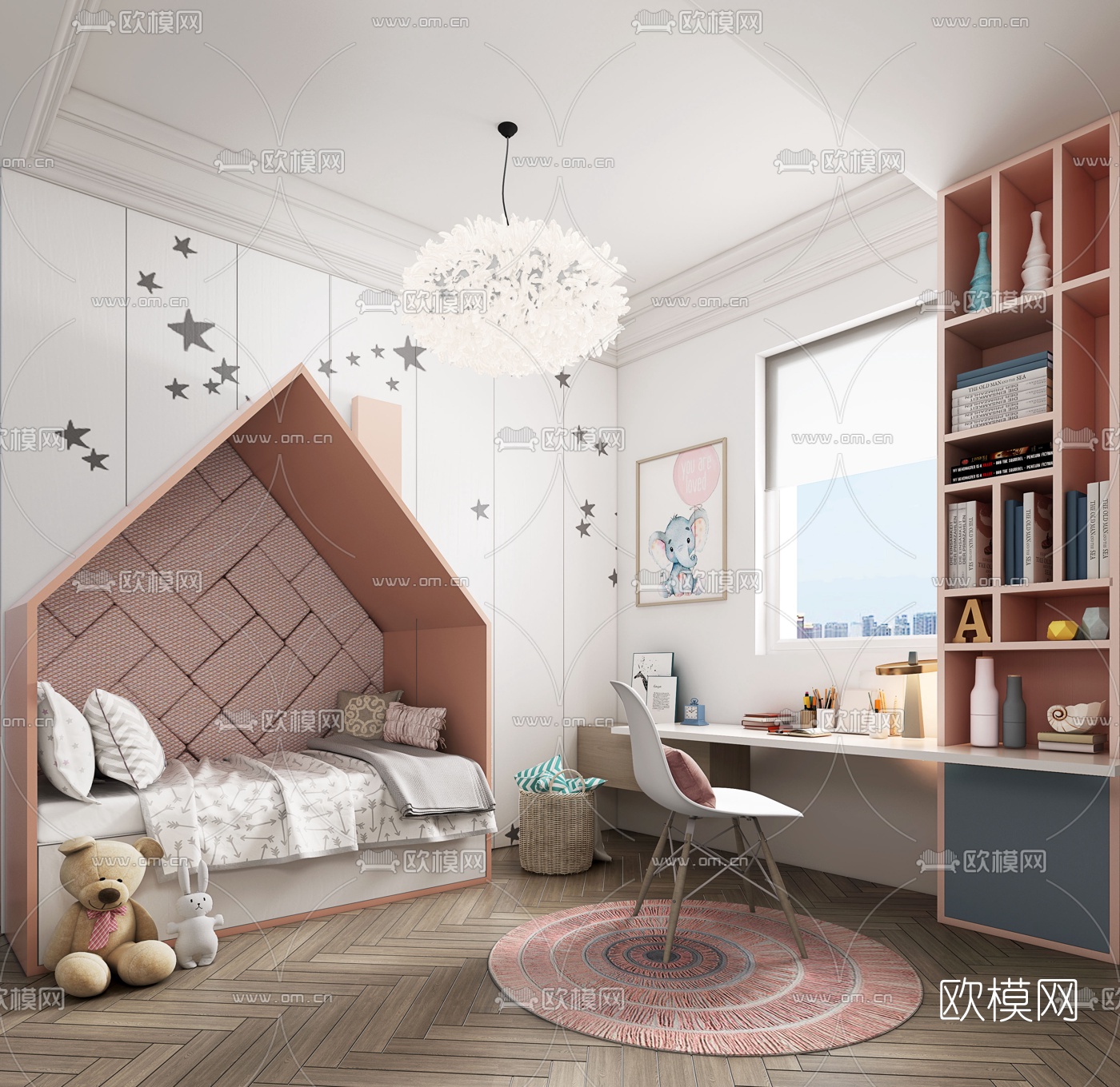 现代儿童房3d模型