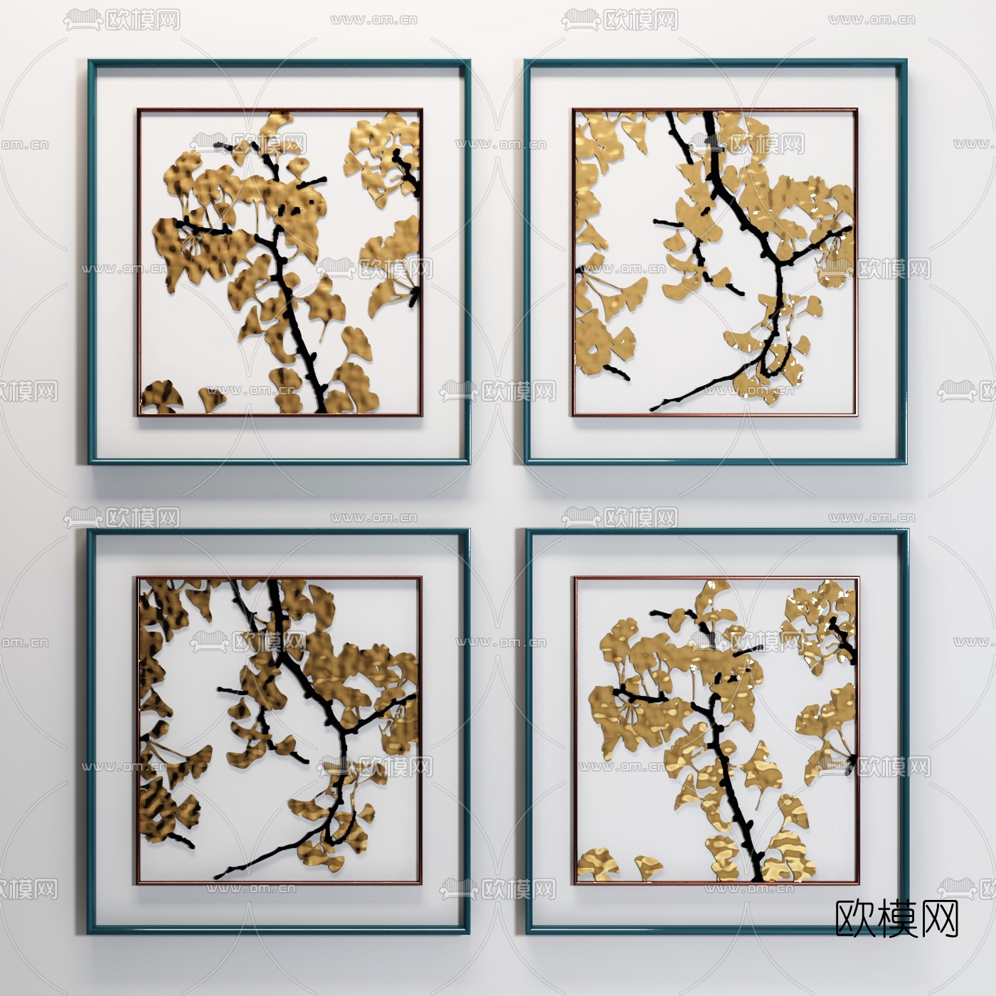 现代工艺装饰挂画3d模型