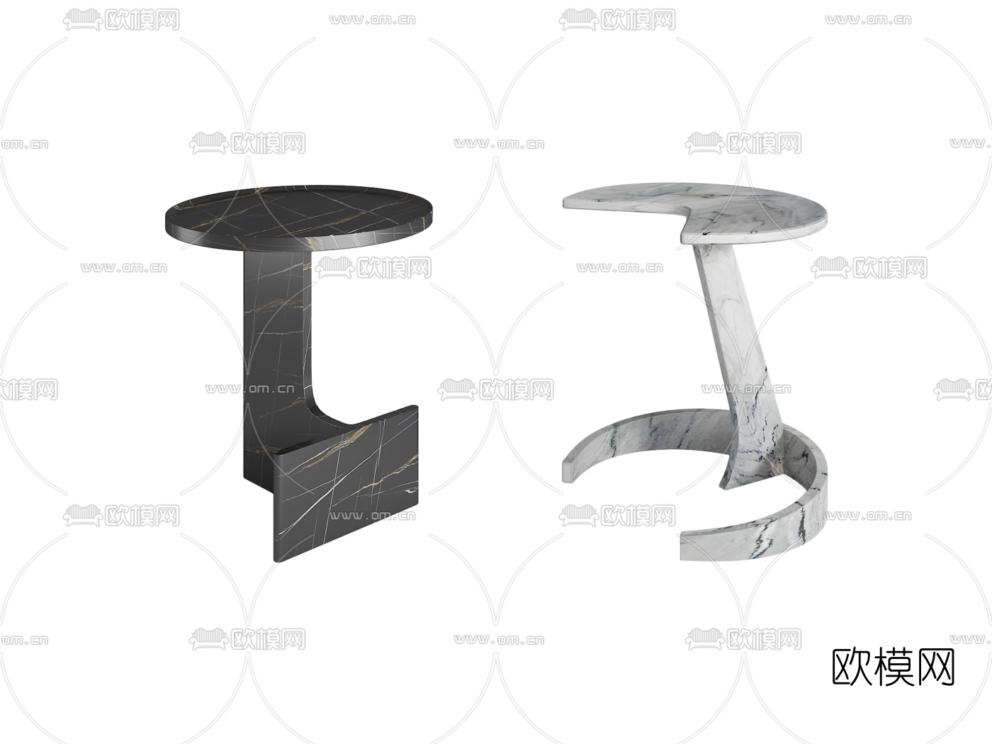 现代圆几3d模型下载（渲染图2）