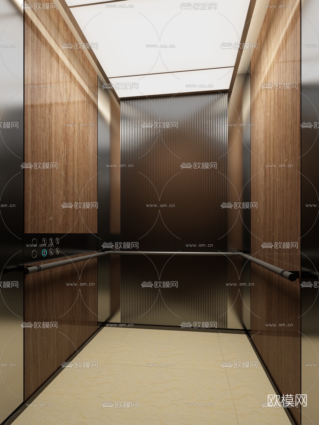现代电梯间3D模型