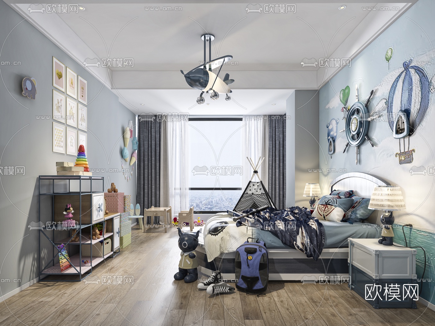 地中海男孩房3d模型