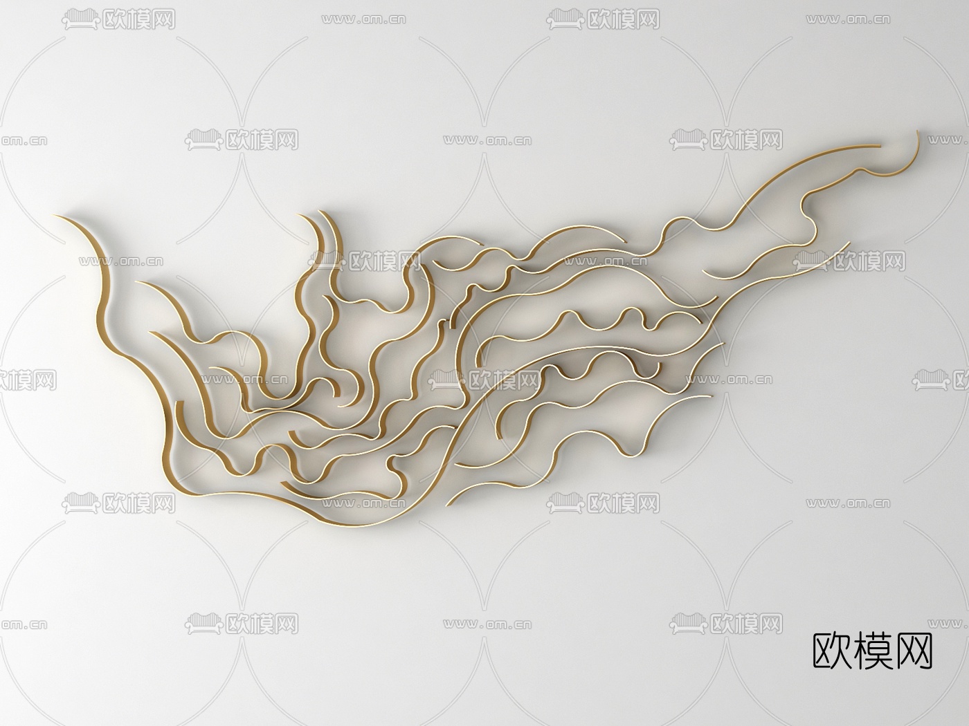 现代金属墙饰挂件3d模型下载（渲染图5）