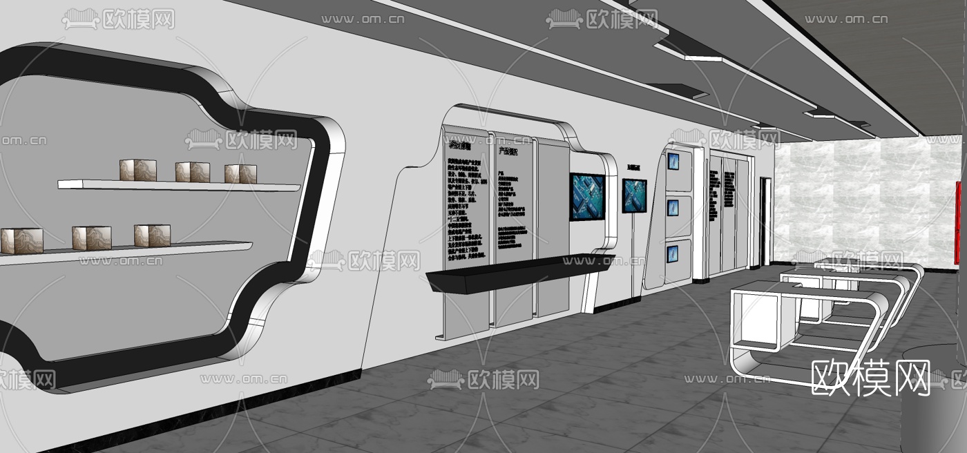 现代科技展厅su模型下载（渲染图3）