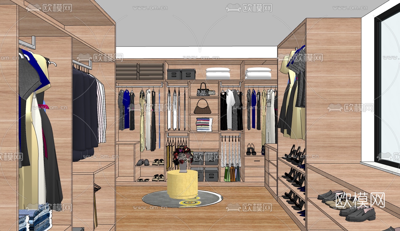 北欧卧室免费su模型下载（渲染图5）