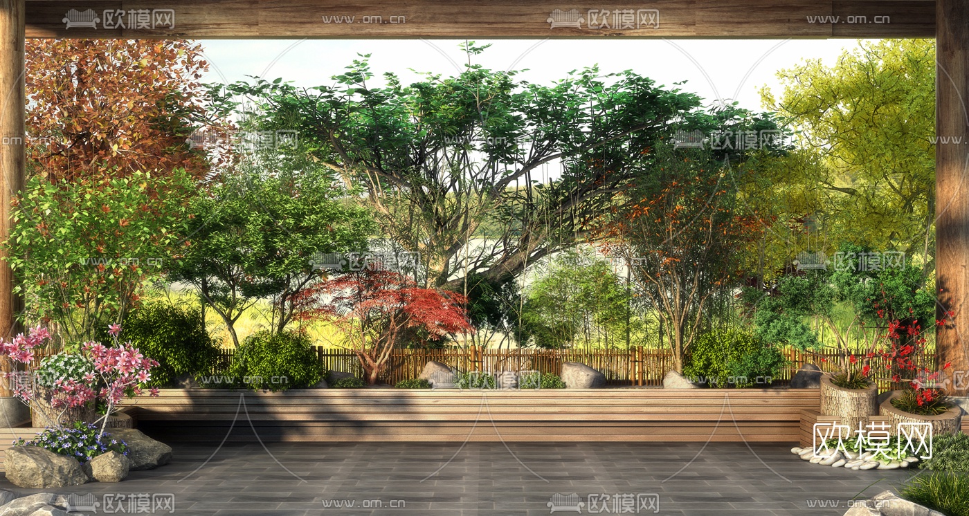 自然风园林景观3d模型
