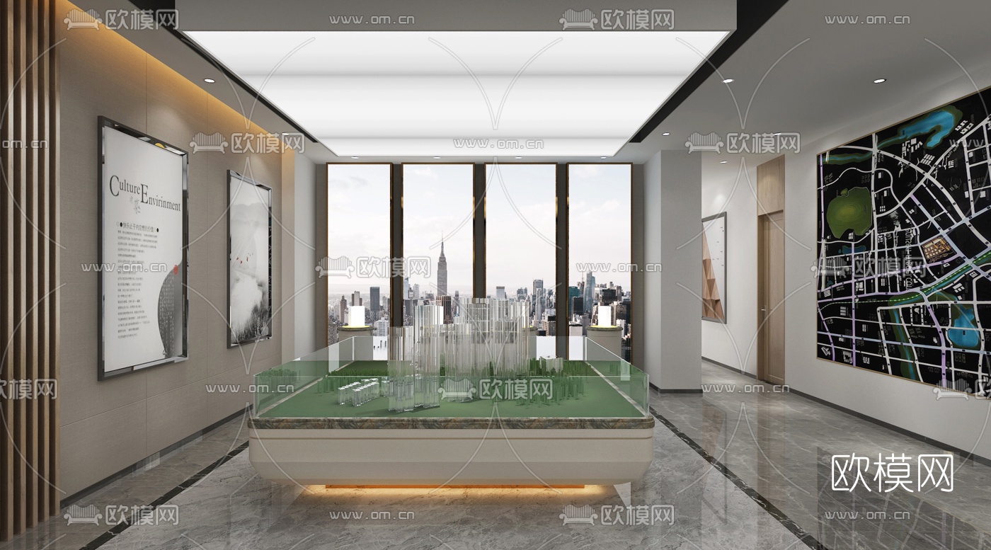 新中式售楼处3d模型