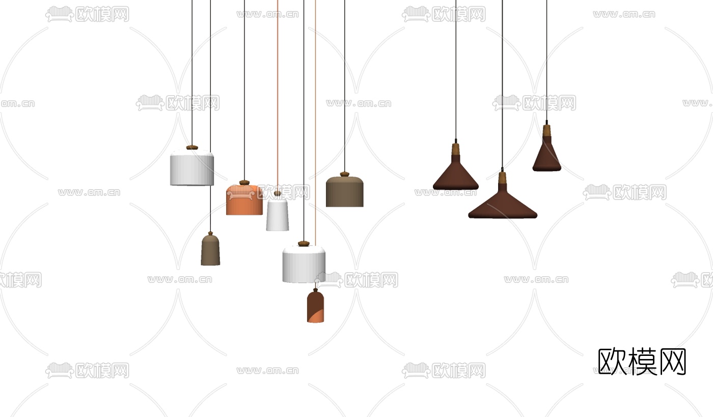 现代吊灯组合su模型下载（渲染图2）