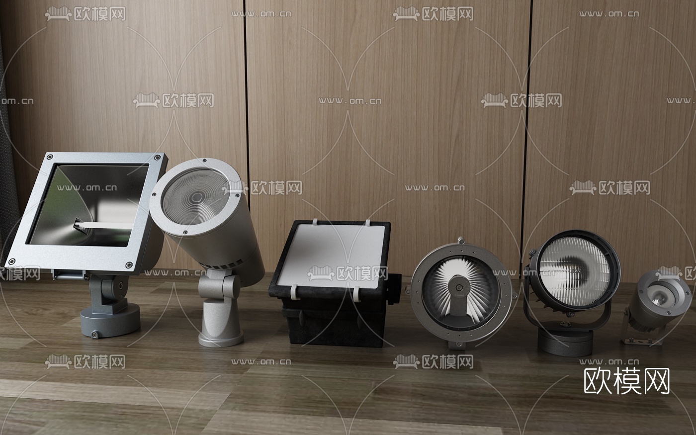 现代投影射灯组合3d模型