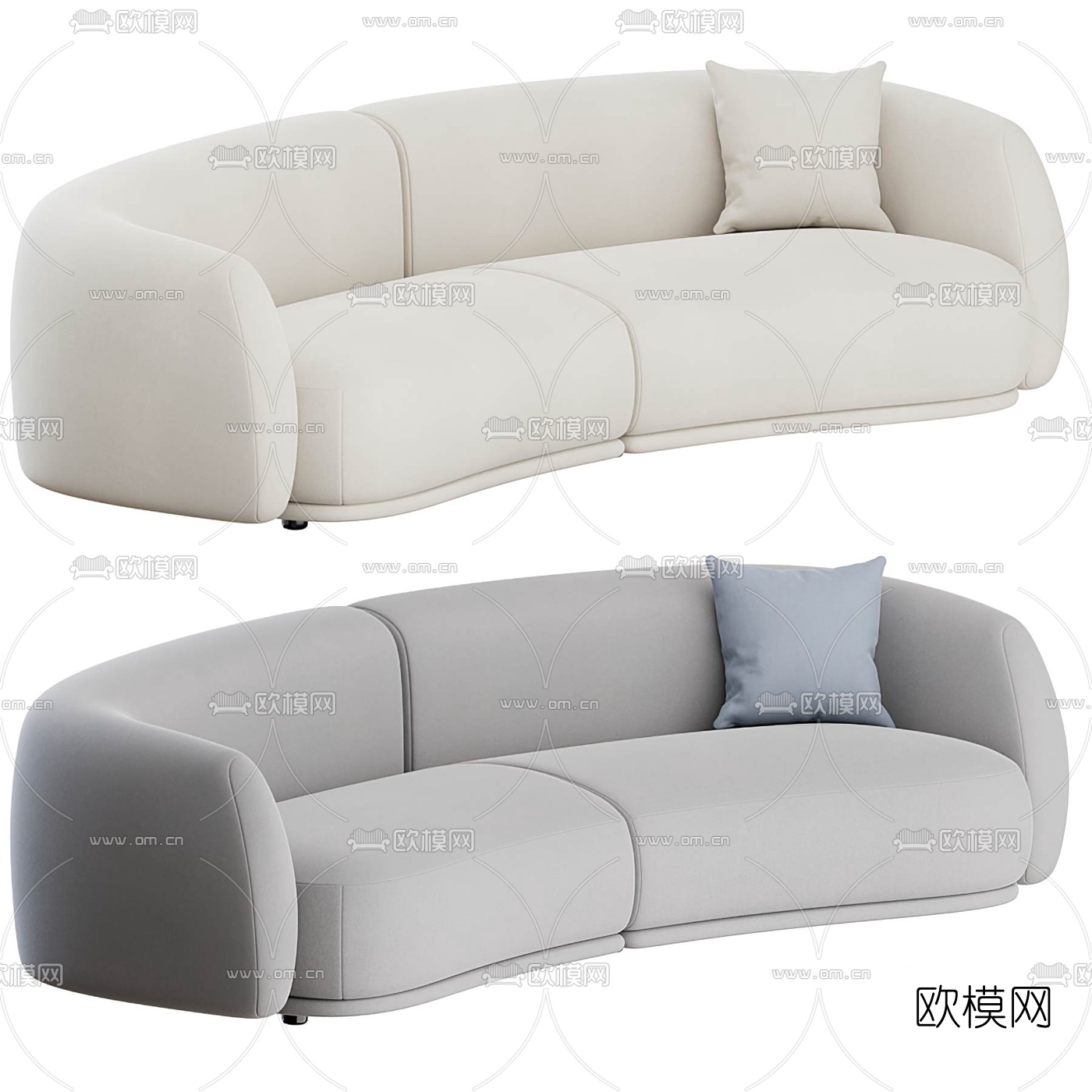现代布艺双人沙发3d模型