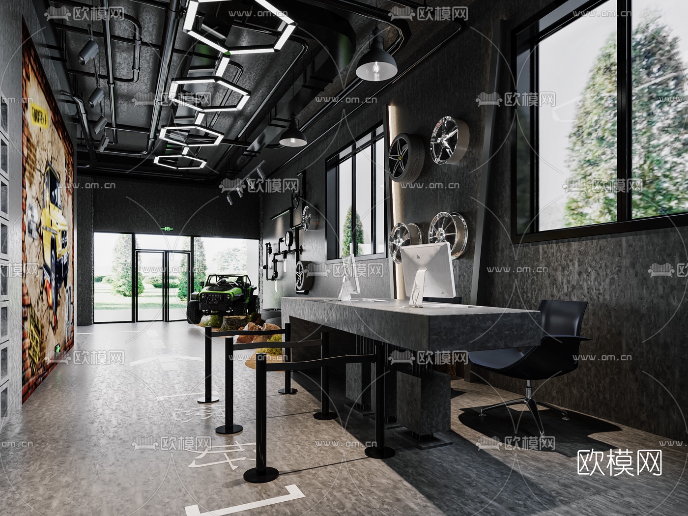 工业风山地越野车基地3d模型下载（渲染图4）