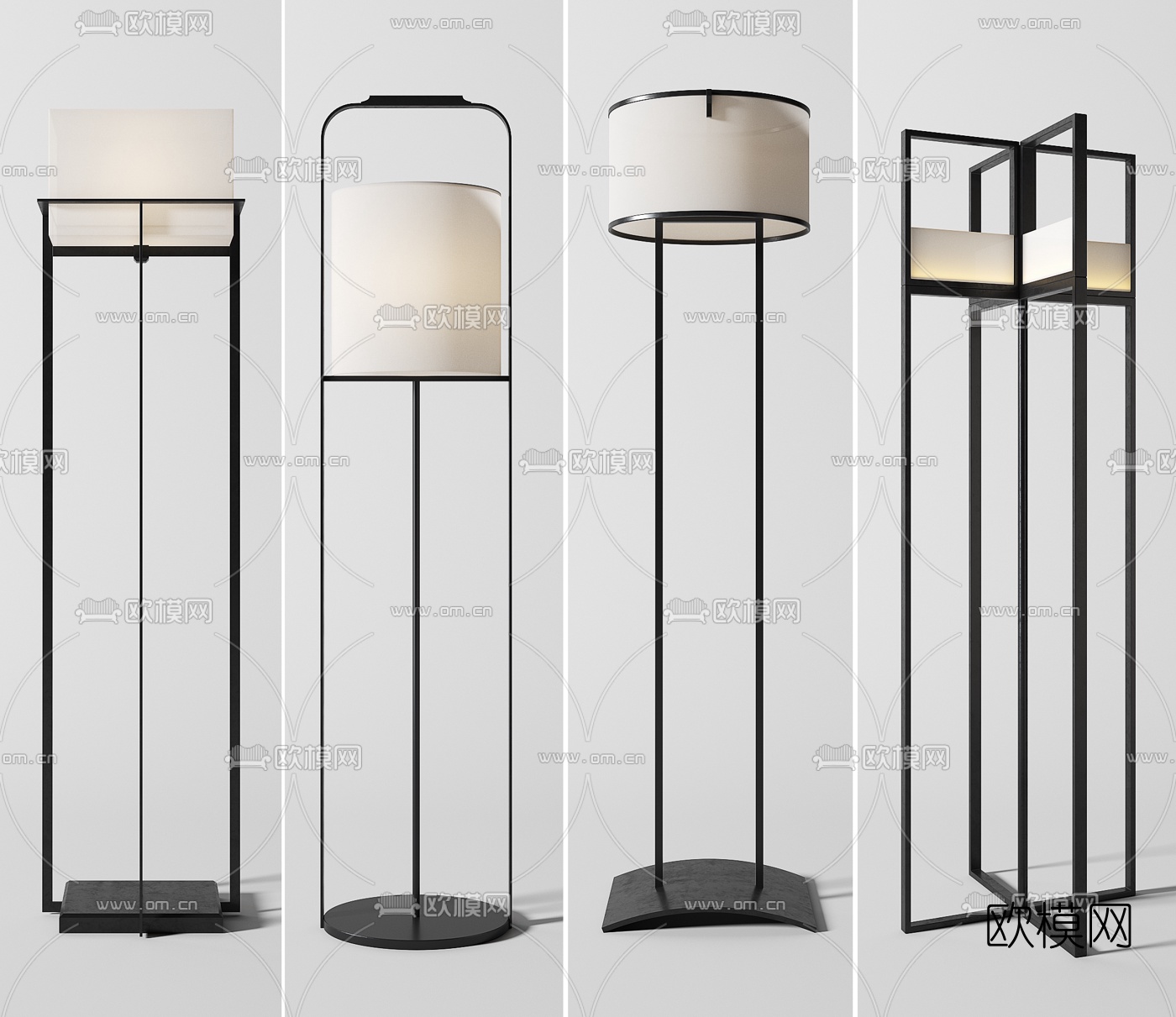 新中式落地灯3d模型下载