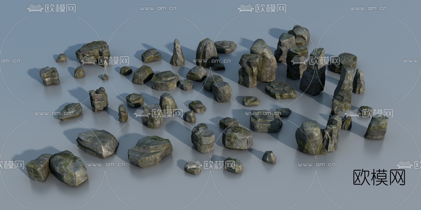 自然风石头石块3d模型