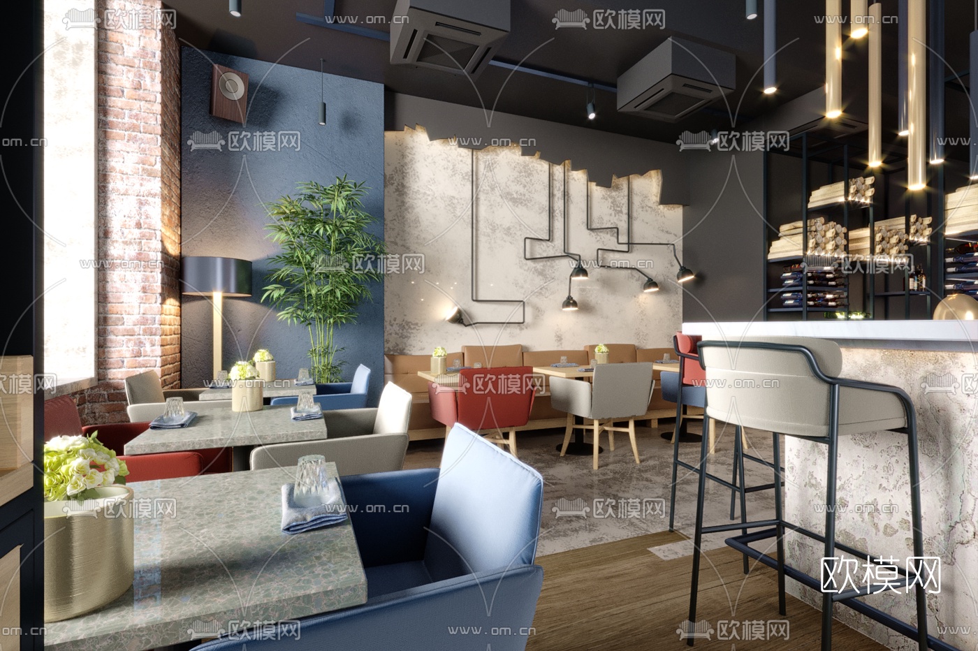 北欧西餐厅3d模型