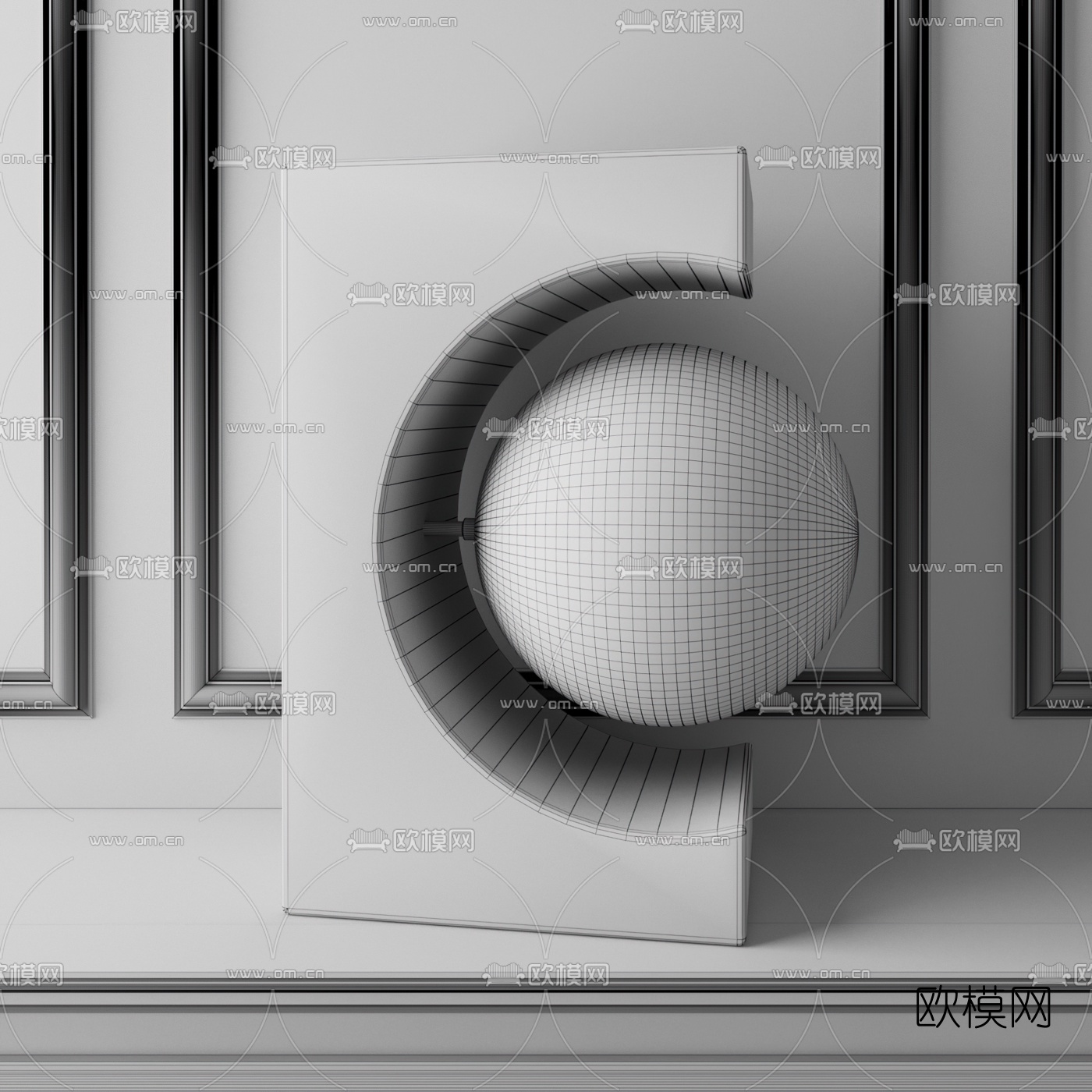 自然风原木台灯免费3d模型下载（渲染图2）