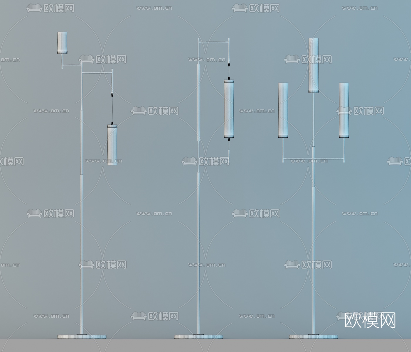 新中式金属落地灯3d模型下载（渲染图5）