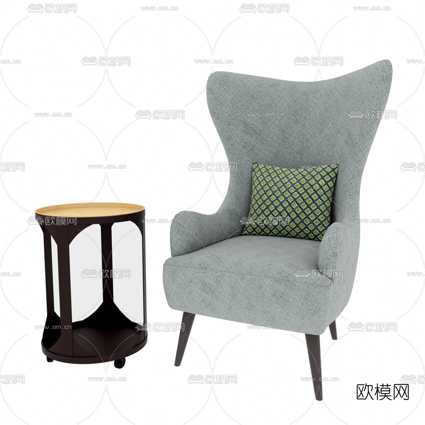 现代布艺休闲椅3d模型