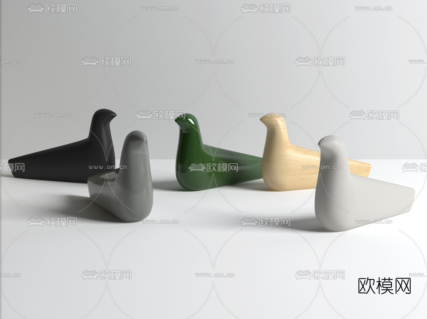 现代简约小鸟艺术摆件3d模型