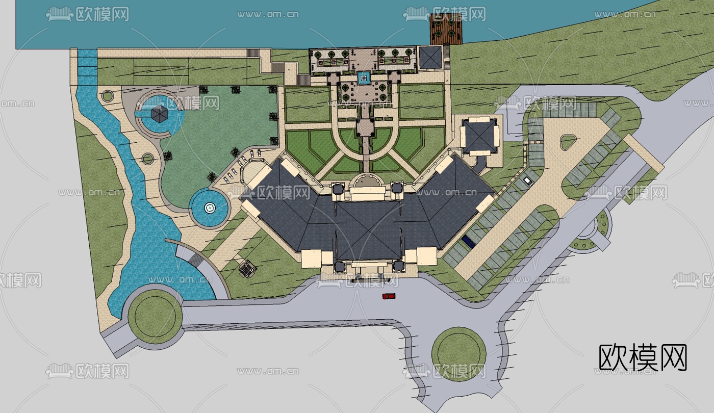 新古典酒店su模型下载（渲染图4）