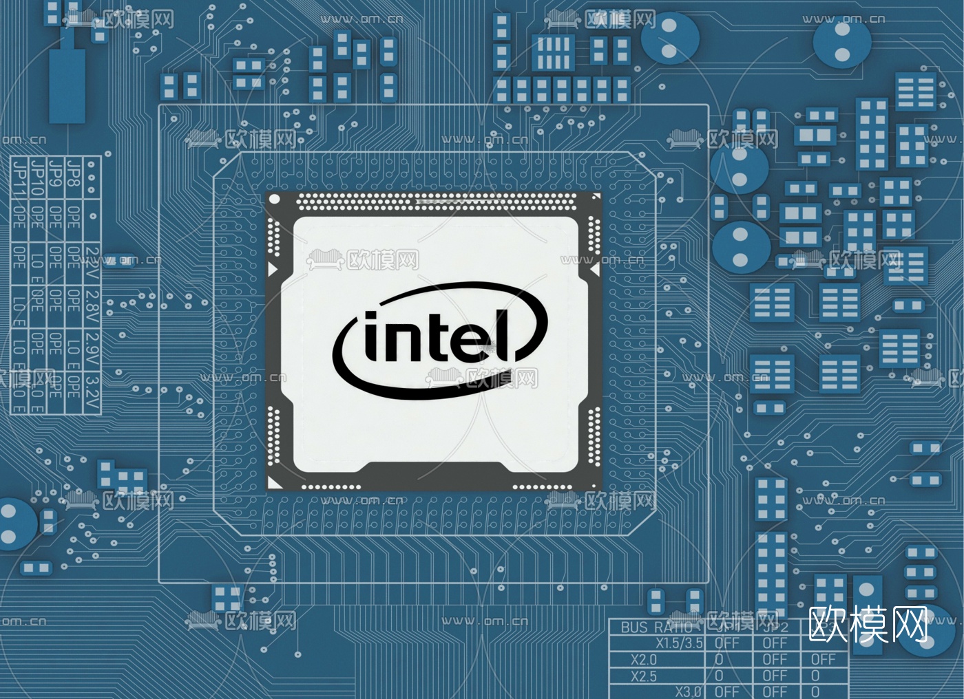 现代处理器CPU3d模型-免费3dmax模型库-欧模网