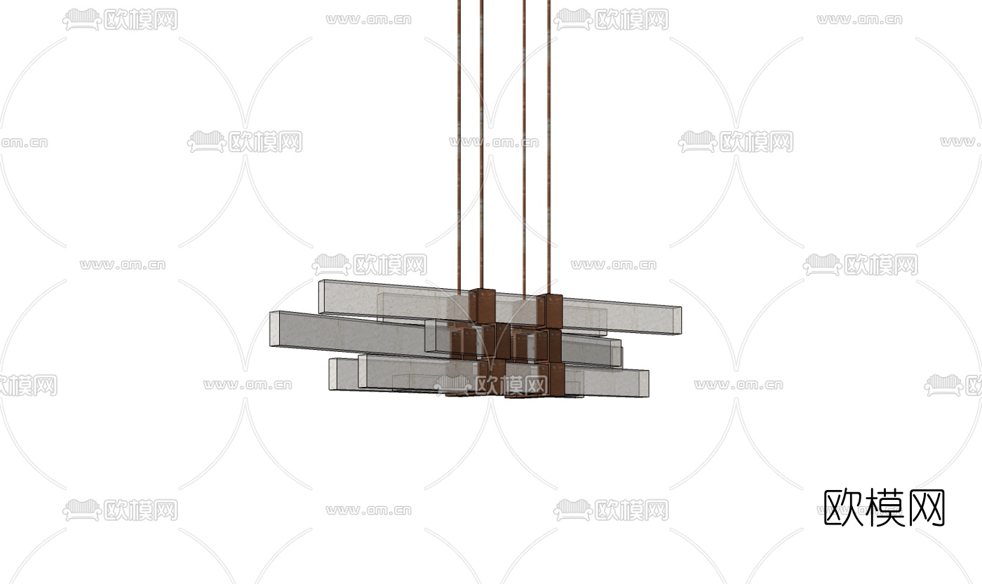 现代玻璃吊灯免费su模型下载