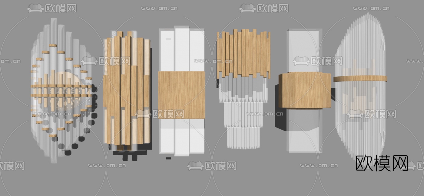 现代壁灯组合su模型下载