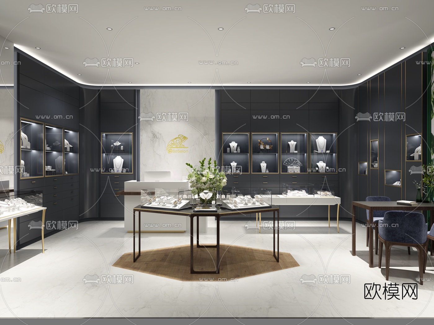 现代珠宝首饰专卖店3d模型下载_ID10082588_3dmax免费模型-欧模网