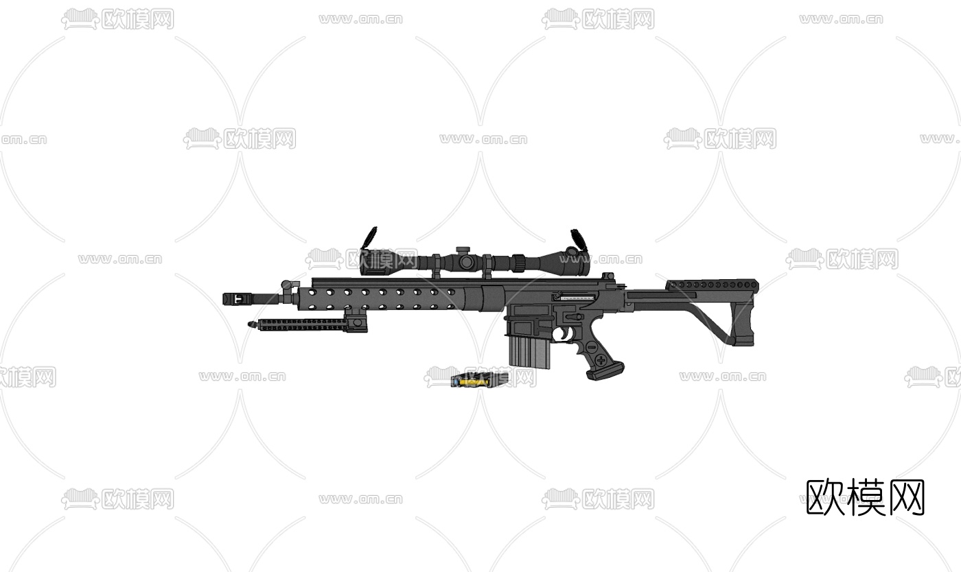 现代狙击枪免费su模型下载