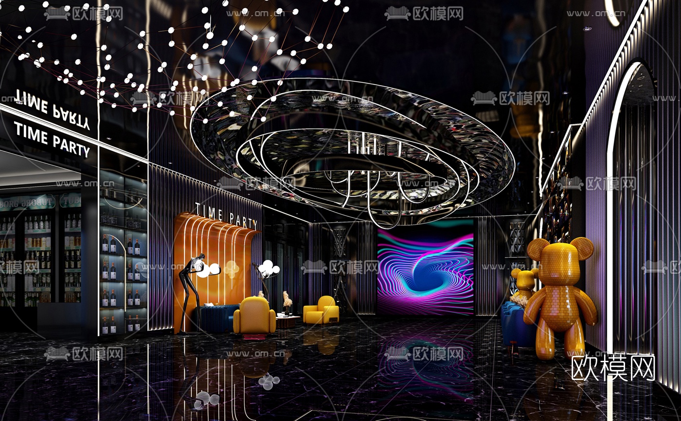 现代KTV大厅3d模型