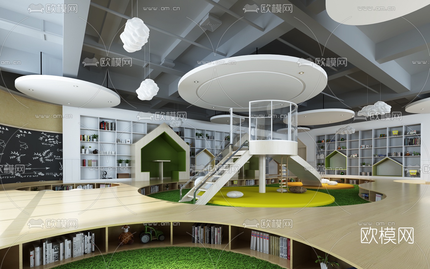 现代儿童图书馆3d模型