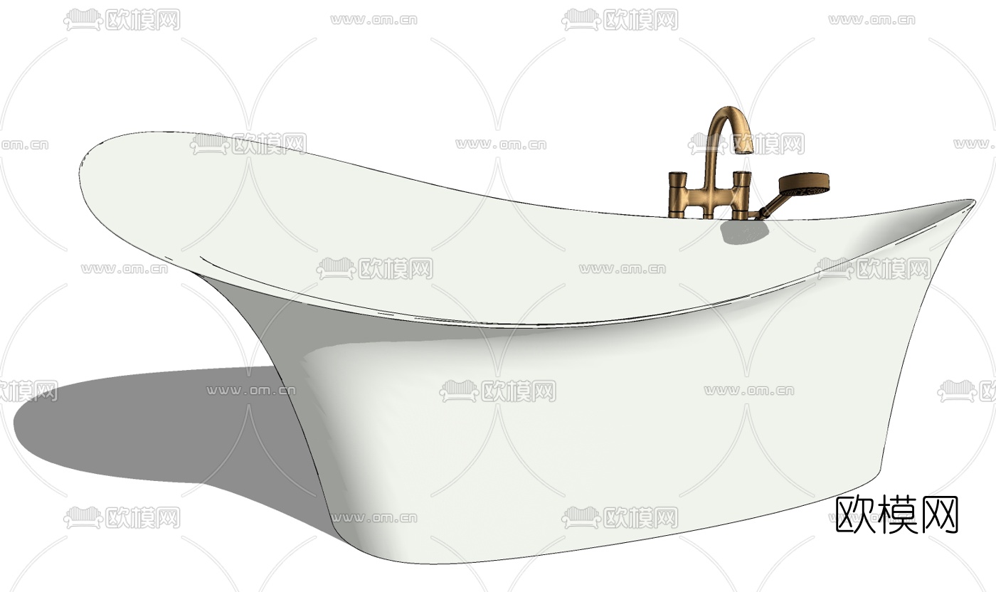 现代浴缸免费su模型下载（渲染图1）