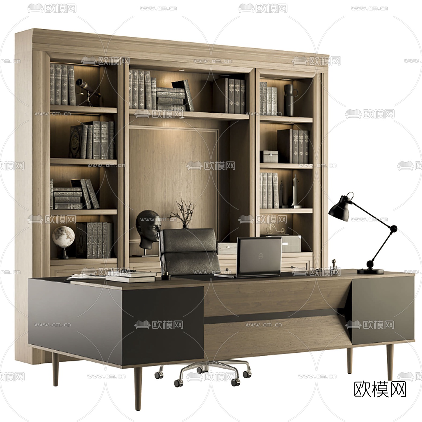 宜家班台桌椅3d模型
